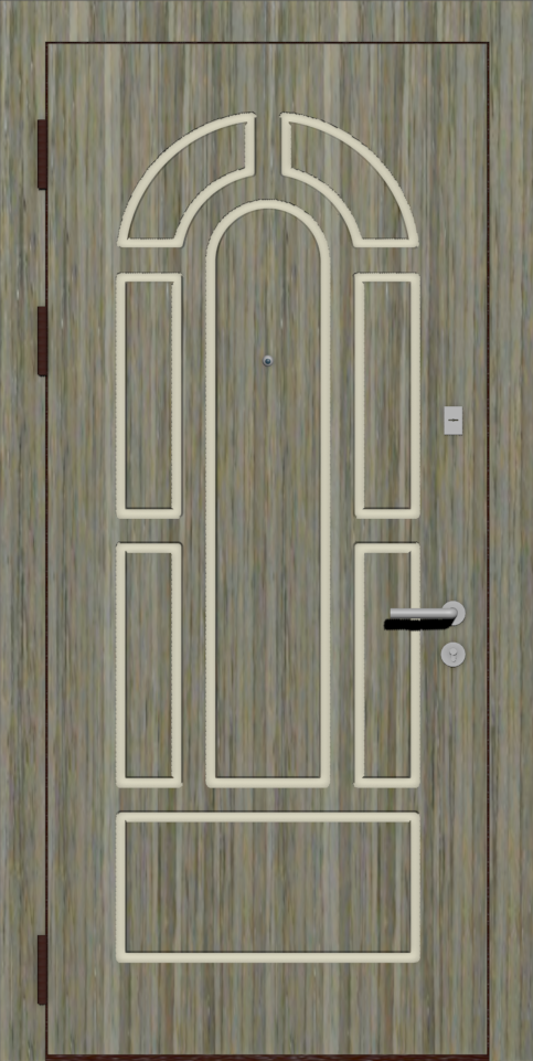 Надежная входная дверь с отделкой Шпон А10 дуб серый